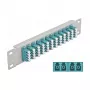 Patch panel de fibra ótica DeLOCK 10 polegadas 12 portas LC quad aqua 1U cinzento