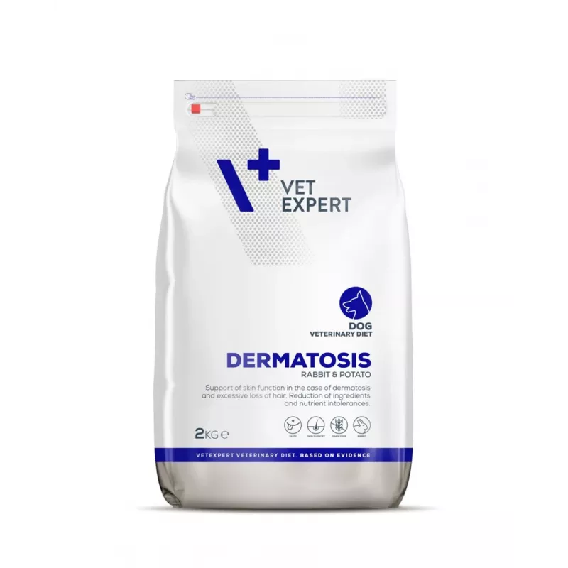 Alimento seco para cães VETEXPERT Veterinary Diet Dermatosis Coelho e Batata 2 kg — cães adultos, monoproteico, sem cereais/sem glúten/sem soja