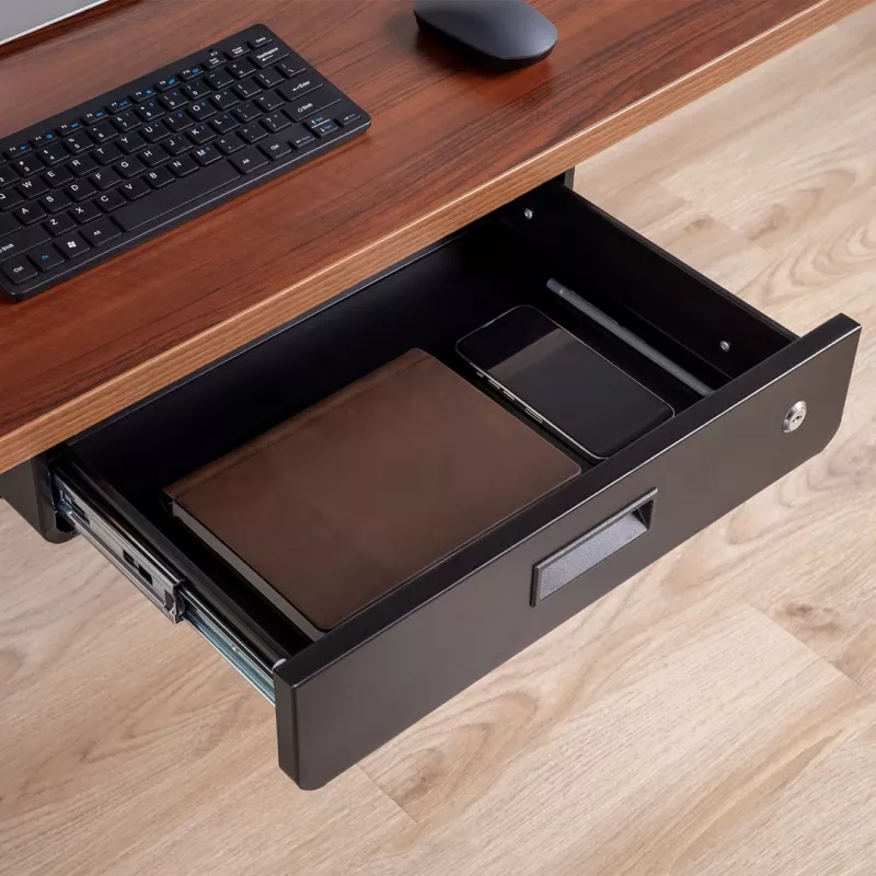 Gaveta de secretária MACLEAN MC-461 design ergonómico compacto, montagem fácil, acessório para secretária