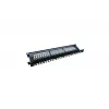 Patch panel 19 polegadas 24 portas, CAT6, S/FTP, 1U, gestão de cabos, preto (completo)