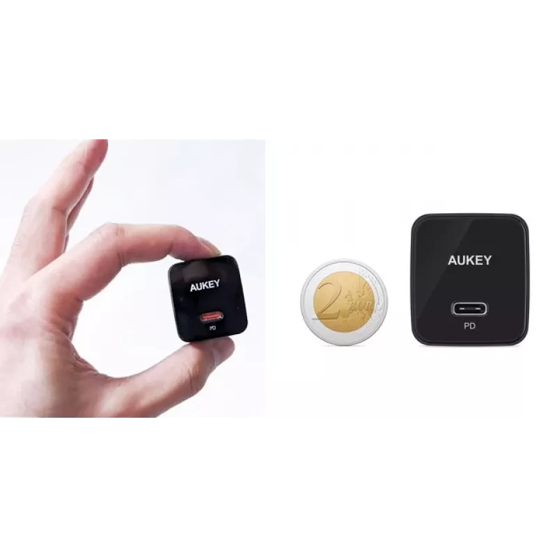 Carregador de parede Aukey PA-Y20S 20W USB-C Power Delivery, compacto, uma porta