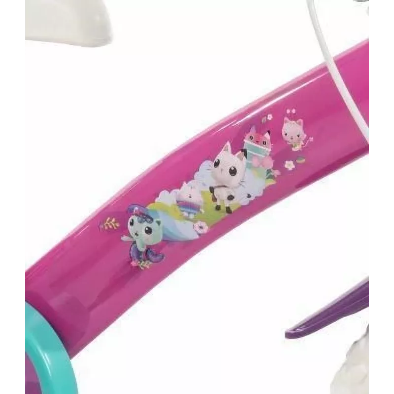 Bicicleta infantil HUFFY GABBI 12 polegadas, rosa, travão de contrapedal, rodas de apoio, pneus de espuma