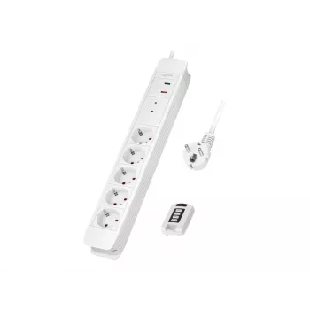 Extensão elétrica LogiLink LPS402 1,5 m 5 tomadas AC para interiores branca