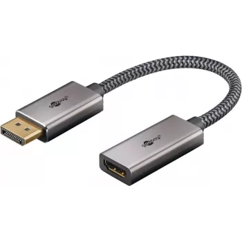 Cabo adaptador Plus DisplayPort para HDMI, 4K @ 60Hz (cinzento, 20 cm, 32 Gbit/s)