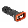 Conector fêmea DeLOCK D-Sub 9 pinos IP67 à prova de água preto laranja