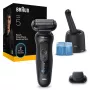 Máquina de barbear BRAUN SHAVER 52‑N7200cc preta — máquina de barbear de lâmina, recarregável, barbear a seco e molhado