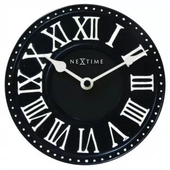 Relógio de parede NeXtime 5187zw London Table, Ø16 cm, preto/branco