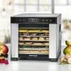 Rommelsbacher DA 650 desidratador de alimentos 600 W, 7 tabuleiros, 35–75 °C, temporizador 99 h, aço inoxidável/preto