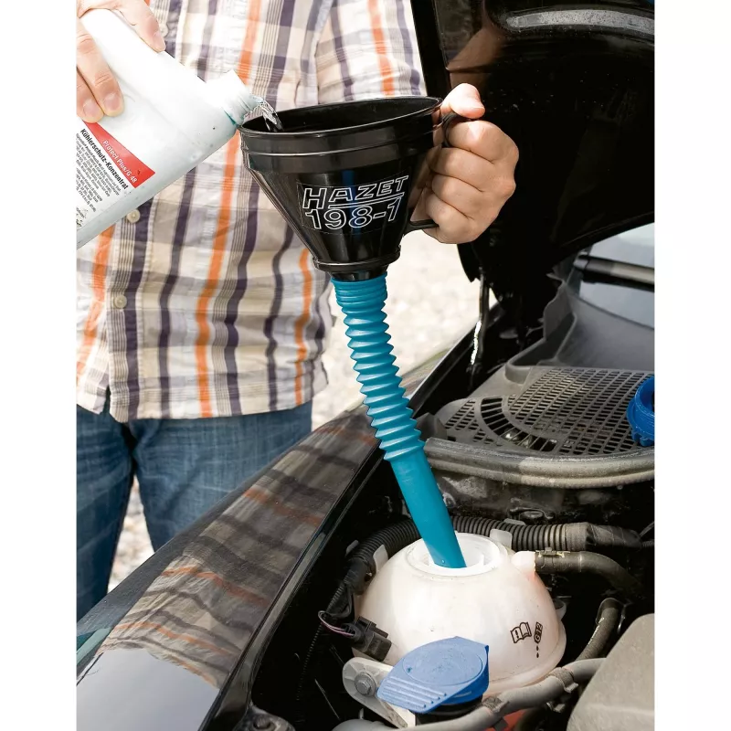 HAZET 198-1 - preto - azul - polipropileno (PP) - aço inoxidável - óleo de motor - combustível - 16,5 cm - 480 mm - 146 g