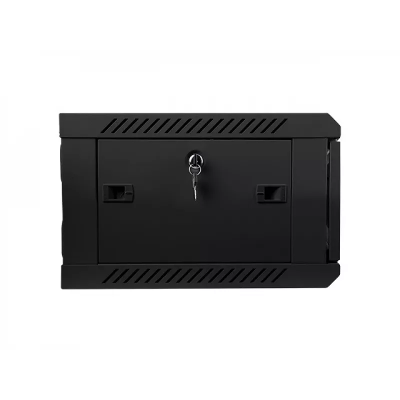 Lanberg WF01-6404-10B armário rack de parede de 19 polegadas 4U, 600x450 mm, porta de vidro temperado, desmontado (flat pack), IP20, 60 kg, preto RAL 9004