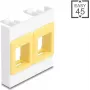 Moldura de montagem DELOCK Easy 45 módulo 2x suportes Keystone 45×45 mm branco/amarelo