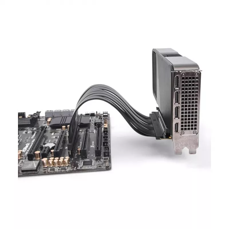 Placa riser PCI Express 5.0 x16 DELOCK 81289, slot x16, cabo de 20 cm