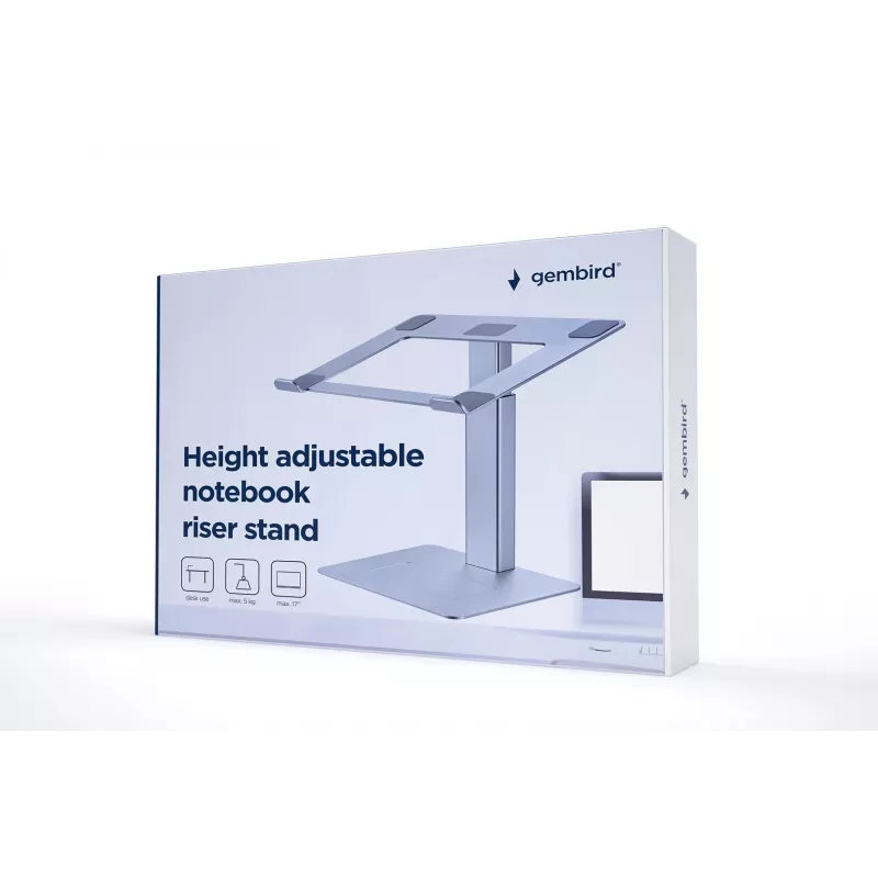 Suporte para portátil Gembird NBS-D1-02 Prateado 39,6 cm (15,6 polegadas)