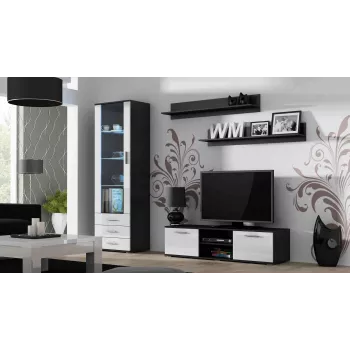 Suporte de TV Cama SOHO 140 preto/branco brilhante