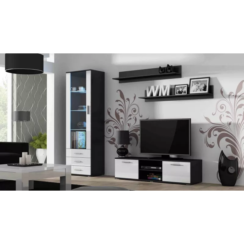 Suporte de TV Cama SOHO 140 preto/branco brilhante