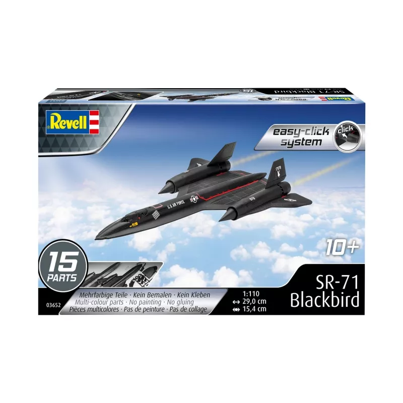 Revell Escala 1/110 Lockheed SR-71 Blackbird Easy Click Kit de montagem