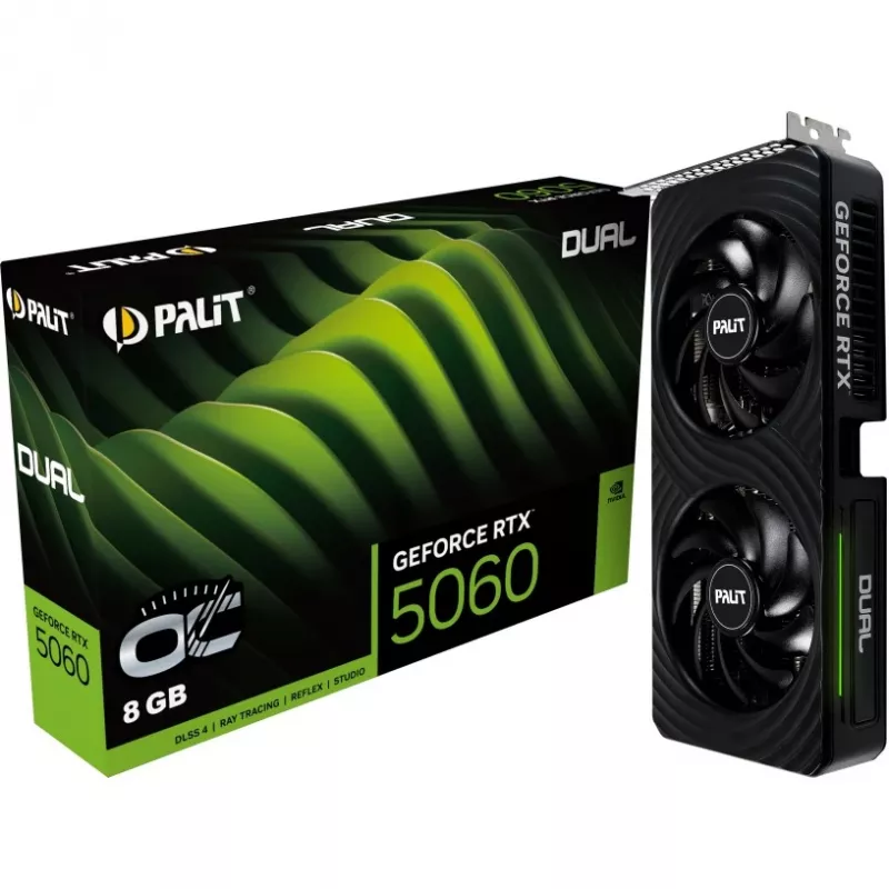 Placa gráfica Palit GeForce RTX 5060 Dual OC 8GB GDDR7