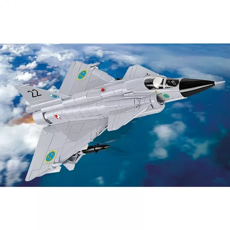 Conjunto de construção Cobi Blocks Saab AJ 37 Viggen 881 peças