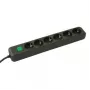 brennenstuhl Eco-Line - Extensão elétrica - Tomadas de saída: 6 - 1,5 m - Preto