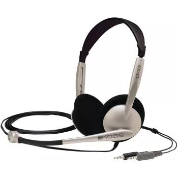Auscultadores com fio on-ear Koss CS100 com microfone, preto/dourado