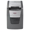 Destruidora de documentos REXEL Optimum AutoFeed+ 100X — alimentação automática de 100 folhas, corte cruzado 4 x 28 mm, recipiente 34 L, alumínio