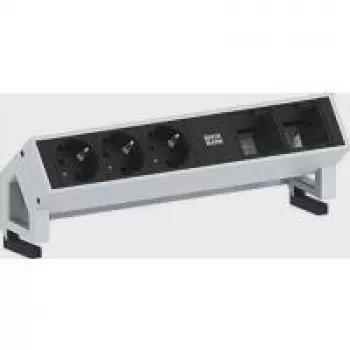 Régua de tomadas Bachmann DESK 2 0,2 m 3 tomadas AC Preto Aço inoxidável