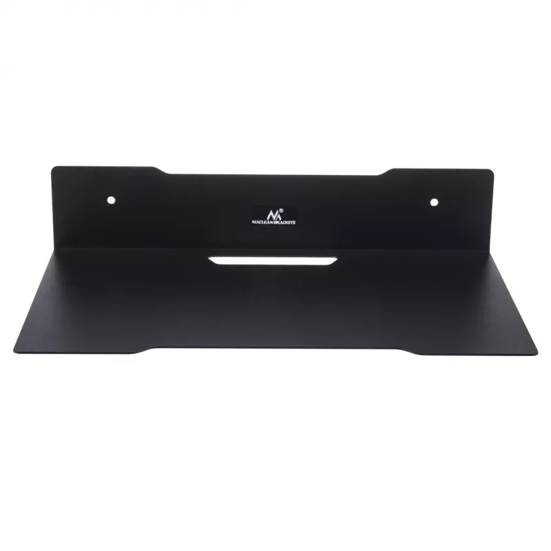 Prateleira de parede para descodificador MACLEAN MC-122, aço, preto, carga máx. 5 kg, distância entre furos 219 mm
