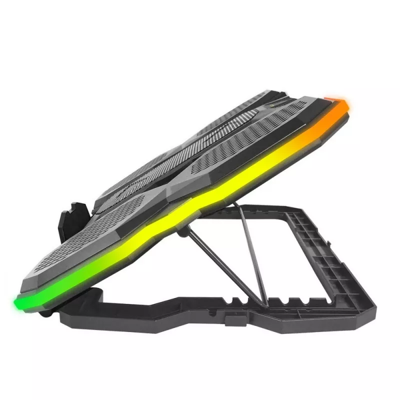 Esperanza Breva EGC107 base de refrigeração gaming para portátil com suporte para telemóvel, 2600 rpm, LED RGB, preta
