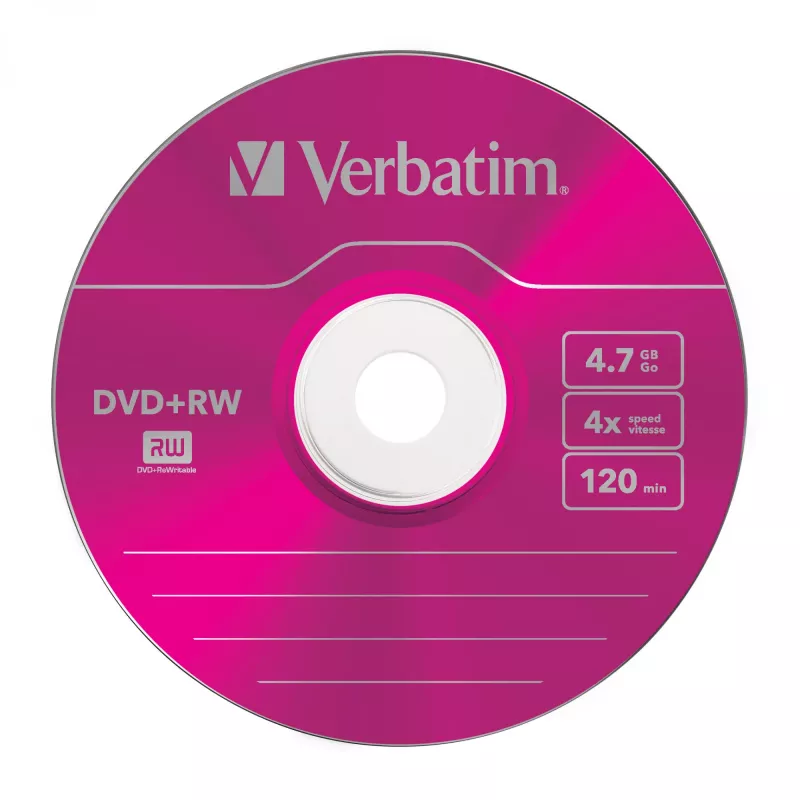 VERBATIM 43297 Verbatim DVD+RW slim Jewel Case 5 4.7GB 4x cor