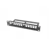 Lanberg PPKS-9112-B Painel de patch vazio 12 portas 1U 10 polegadas com organizador Keystone, preto
