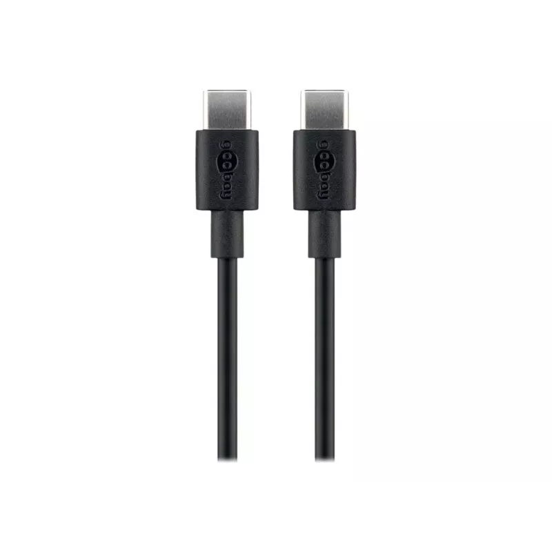 Wentronic goobay - Cabo USB - USB-C (M) para USB-C (M) - USB 2.0 3 A - 0,5 m - preto (66316)