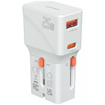 Carregador de viagem 25W World Travel 25W USB-C + A