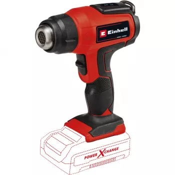 Pistola de ar quente a bateria Power X-Change TE-HA 18 Li-Solo, 18 Volt, soprador de ar quente vermelho/preto, sem bateria e carregador