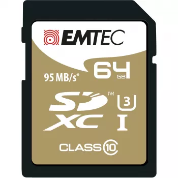EMTEC Speedin - cartão de memória - 64 GB - UHS Class 3 / Class10 - SDXC UHS-I (ECMSD64GXC10SP)