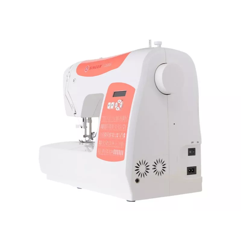 Máquina de costura SINGER C5205, modelo 230239102, máquina de costura doméstica mecânica portátil em laranja coral