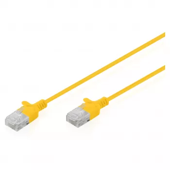 Cabo de rede CAT 6 U-UTP fino, 3 m, DIGITUS, amarelo