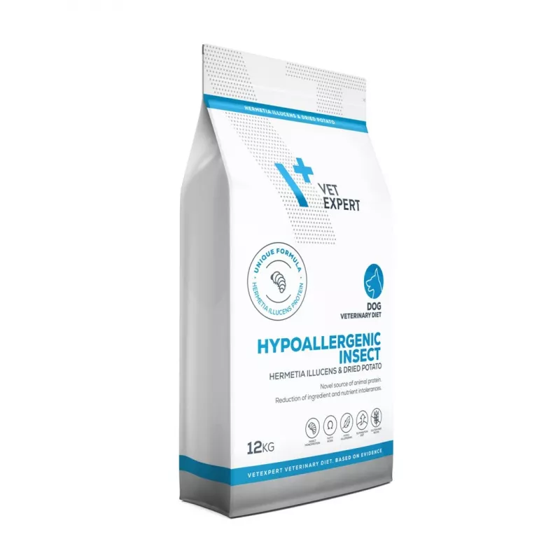 VET EXPERT Veterinary Diet Hypoallergenic Insect Dog - Alimento seco para cães - 12 kg