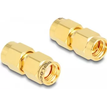 Adaptador DeLOCK RP-SMA ficha macho para SMA ficha macho C6801 tipo de conector SMA diâmetro 9 mm