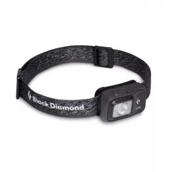 Lanterna Diamond Astro 300 preta, faixa de cabeça azul