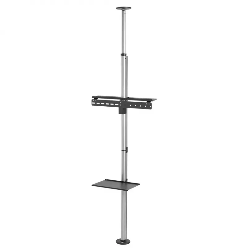 Maclean MC-791N suporte de TV telescópico de chão a teto com prateleira, 37-70 polegadas, 30 kg