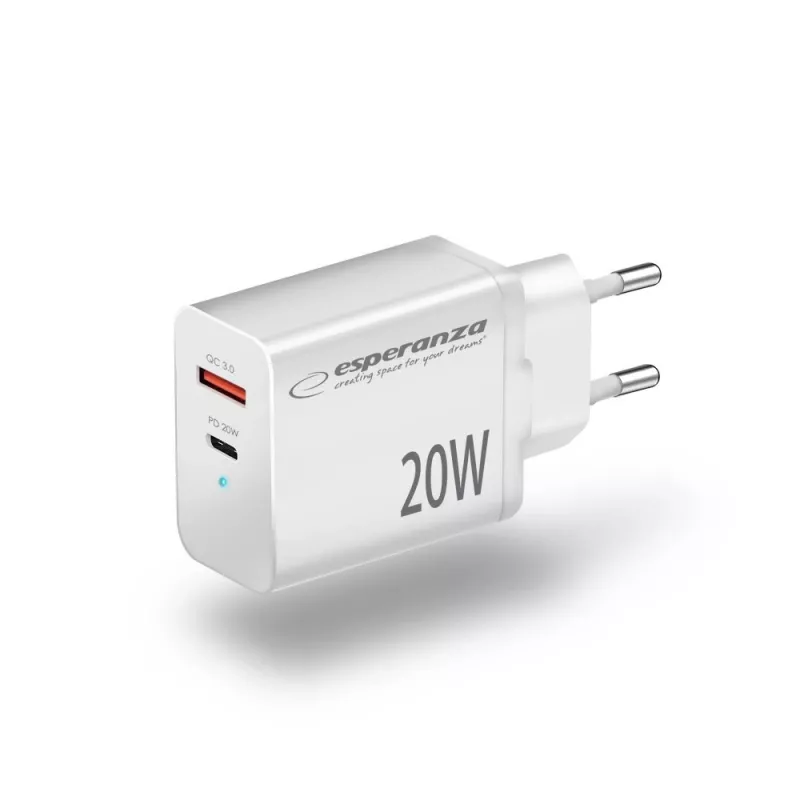 Carregador de parede Esperanza EZC105W 20W branco