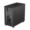 Armário rack LANBERG FF01-6222-12B 22U 600x1200 mm preto com portas frontal e traseira de vidro