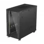 Armário rack LANBERG FF01-6222-12B 22U 600x1200 mm preto com portas frontal e traseira de vidro