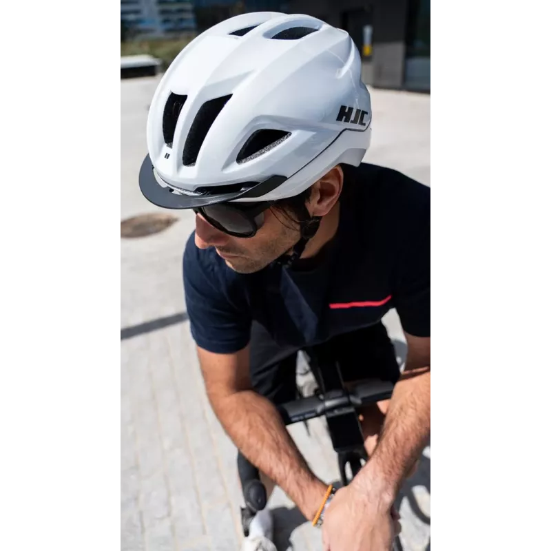 Capacete de bicicleta HJC Crosser, branco, tamanho L