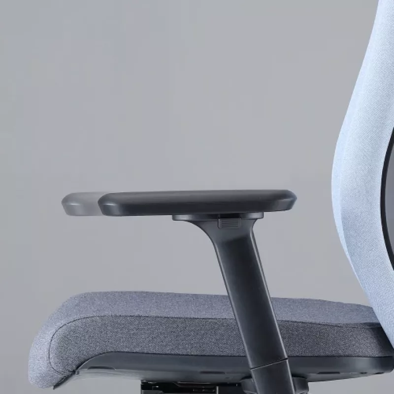 Cadeira de escritório ergonómica Up Up Athene preta, cinzento + tecido azul
