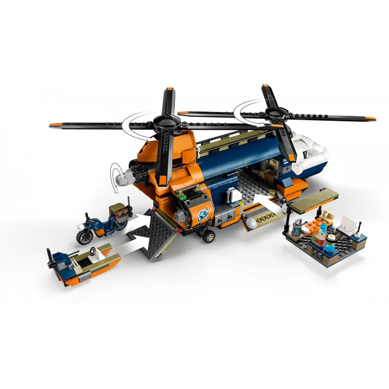 LEGO City 60437 Helicóptero de Exploração da Selva no Acampamento Base