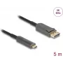 Delock 81604 cabo ótico ativo de USB-C para DisplayPort, 8K 60 Hz, 40 Gbps, 5 m