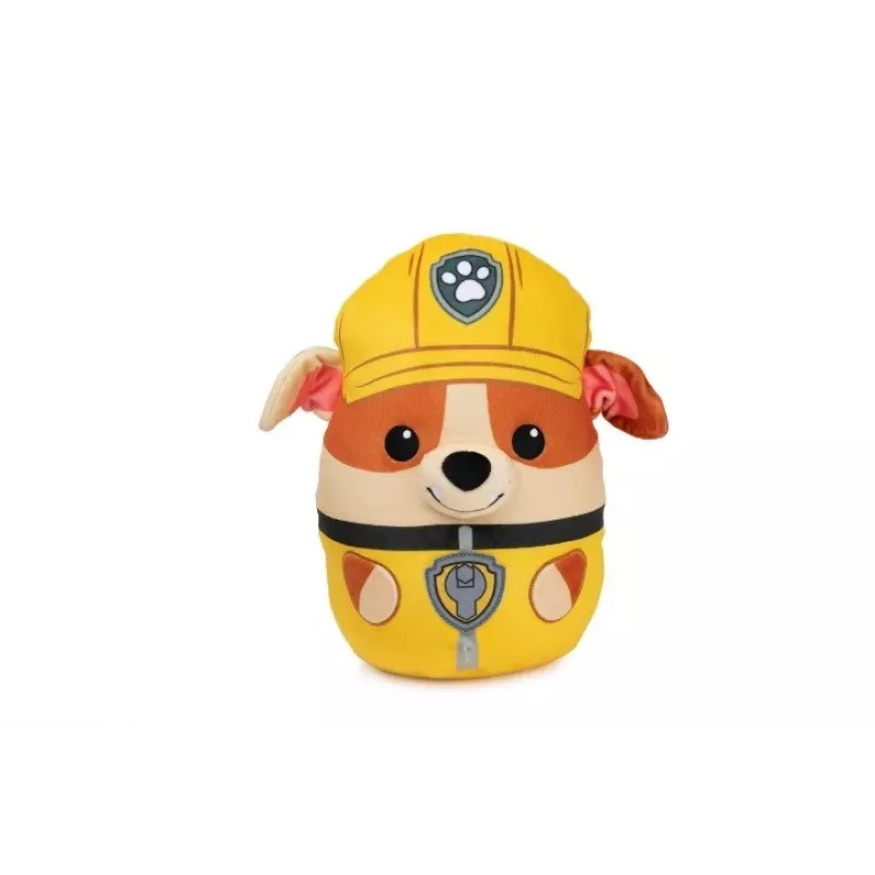 PAW Patrol Rubble Squish peluche, brinquedo oficial da popular série de desenhos animados, peluche macio para crianças a partir de 1 ano, 30 cm