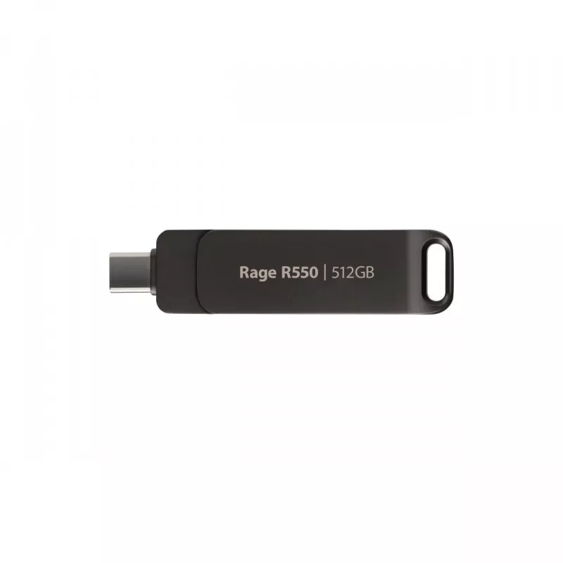 Pen drive PATRIOT Rage R550 512GB 100 MB/S USB A+C Swivel Design (PE512GR550DSAD) Preto