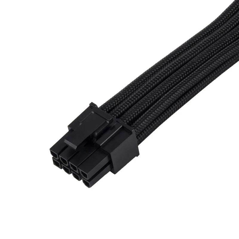 SilverStone PP07E - cabo de extensão de alimentação - PCIe Power 8 pinos (6+2) (M) para PCIe Power 8 pinos (F) - 30 cm - preto (SST-PP07E-